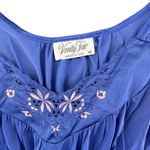 Vanity Fair Vintage 1970s Purple Embroidered Nightgown Medium Lace Floral Photo 2