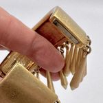 Lia Sophia Brushed Gold Tone Dangle Fringe Magnetic Closure Bangle Bracelet Photo 3