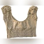 Bebe  Nude Lace Cropped Sleeveless Top Photo 1