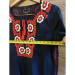 J.Crew  Navy Blue & Red Embroidered Floral Beach Tunic Dress Coverup Sz M Photo 6