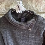 Gap turtleneck sweater gray pink snap neckline Photo 1