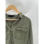 Sanctuary  Olive Green Button Down Lyocell Shirt Long Sleeve Womens Size XS Photo 4