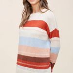 Magnolia boutique, small‎ women’s sweater striped fall favorite Blue Photo 2