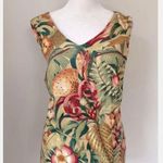 Ultra Dress Vintage Top Tropical Print Beaded Sleeveless Multiple Size 12 Photo 0