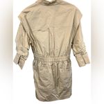 Derek Lam 10 Crosby - Hadley Ruched Sleeve Shirt Dress in Light Khaki Size 6 Photo 3