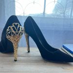 Beautiful Black And Gold Heels Size 11 Photo 1