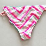 Victoria's Secret Victoria’s Secret Pink Blue Stripe Metallic Ruffle Trim Bikini Bottom Photo 5