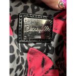 Betseyville Shoulder Bag Purse Cheetah/Bows Gray/Red Logo Studs Lined Zip Close Red Photo 2