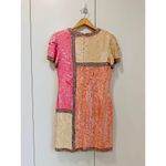 Vintage 80s Silk Sequin Pink Cocktail Dress Medium Fit Knee Length Sparkle Shine Size 6 Photo 3