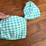 Lauren James green and white checkered bikini top bra nylon spandex size small Photo 1