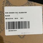 Free People NWT  Sun Chaser Tall Black Leather Gladiator Sandals Size 38.5 (US 8) Photo 9