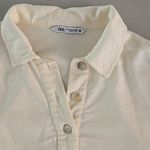 ZARA Beige Long Sleeve Cropped Polo Shirt Size XS Photo 1