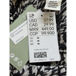 H&M NWT  Dress Medium Black White Floral Print Puff Sleeve Off Shoulder Smocked‎ Photo 4