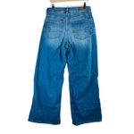 American Eagle Curvy Super High Rise Baggy Wide Leg Jeans 2 Short Distressed Blue Photo 1