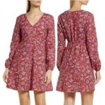 NEW Boden V Neck Flippy Floral Linen Dress Radish Oriental Paradise 14R Red Size 14 Photo 1