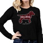 Simply Southern  Long-sleeve Cropped T-shirt Dog Mom Black Red Plaid Puppy NWT Photo 0