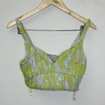 ZARA  Green Floral Cropped Top Sleeveless Women's Size Medium‎ Photo 3
