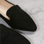 SheIn Women's Pointed Toe Slip-On Black Flats, Elegant Everyday Office Black Suede Photo 3
