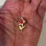 Vintage Red Rose Bud Lapel Pin Very Small Size gift memory hat lapel backpack Photo 1