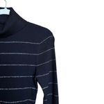 White House | Black Market  Sweater Medium Gold Lurex Stripe Turtleneck Pullover Photo 2