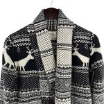 Cambridge Dry Goods Black Fair Isle Lambswool Open Front‎ Cardigan Sweater Small Photo 1