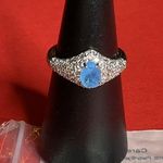 Bomb Party RBP7780 “This Is Your Sign” LC Quartz on Rhodium Size 10 Ring NWT Blue Photo 3
