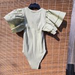 ZARA Soft ribbed puff sleeve body suit from  S Photo 4