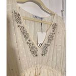 ZARA  Beaded Mini Beach Cover Up Swimsuit Dress Cream White Sheer Photo 6