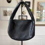 NA-KD Woven Rounded Bag Purse Black Faux Leather Photo 2