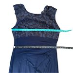 Alex Evenings  Matte Jersey Empire Sequin Lace Bodice Cowl Back Navy Maxi Dress Photo 5