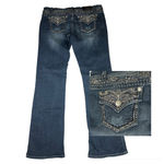 GRACE IN LA  Jeans Womens Embellished Flap Rhinestones Boot Cut 31" Measures 37" Photo 1