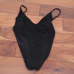 ASOS DESIGN Black V Neck Strappy Back One Piece Swimsuit Size US 6 Photo 1