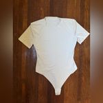 Lululemon Wundermost Ultra-Soft Nulu Short-Sleeve Crew Thong Bodysuit BONE⭐️ Photo 3