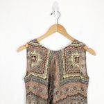 ZARA  Sleeveless Paisley Print 100% Silk Mini Dress Small Bohemian Hippie 70s Photo 3