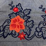 Mi Ami Blue Denim Sleeveless Mini Dress with Embroidered Detail Size Large Photo 6