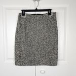 Vintage Laundry By Shelli Segal Leather Wool Pencil Skirt Black Herringbone 6 Photo 0