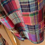 British Khaki  Multicolor madras Plaid ladies trucker jacket small Photo 6
