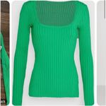 Good American Knit Kelly Green Sweater Long Sleeve Blouse NWT $129 REVOLVE Lux Photo 2