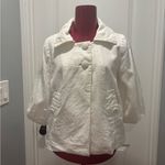 H&M Women's White Textured crop Jacket size 8 Photo 2