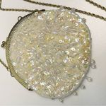 Beaded Cocktail Bag Iridescent Sequins Gold Chain Metal Clasp Photo 1