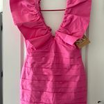 RUNAWAY THE LABEL Pink Flutter Sleeve Dress Photo 1