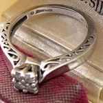 Keepsake Cluster Diamond Ring 5 Stone .22 CTW 10K White Gold 2.7 GRAMS SIZE 6.75 Photo 4