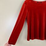 Dialogue Burnt Orange Velour Long Sleeve Top Shirt 14 Photo 2