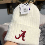 University of Alabama Beanie Off White Cream Winter Hat Acrylic Cap Womens Red Photo 0