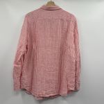 Ralph Lauren Lauren Womens Linen Button Up Shirt XL Striped Red Beachy Coastal Photo 5