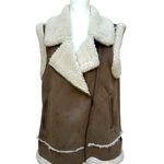 Joie  Suede Sherpa Vest – Size S/P – Taupe Brown with Cream Lining Photo 0