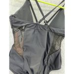 Matte Collection Matte Collections Women's Swimsuit Solid Black Mesh Sides Padded Small Keyhole Photo 4