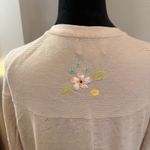 Breckenridge Vintage‎  Button Front Sweater Cardigan Tan Floral EmbroideryY2K Photo 5