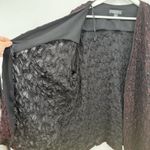 Dressbarn Collection Black Red Crinkle Sequin Open Cardigan Formal Size 20W Photo 3