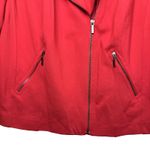 Lane Bryant  Moto Jacket Womens Size 20 Red Ponte Short Asymmetrical Zip Stretch Photo 2